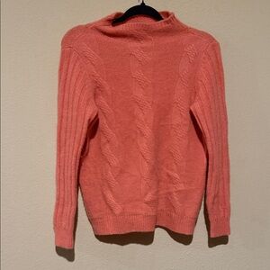Chico's Peach Cable Knit Turtleneck Sweater